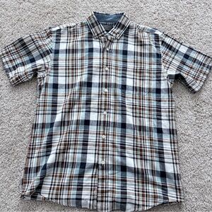 Pendleton Woolen Mills Blue and Brown Men’s Plaid Shirt Size Medium